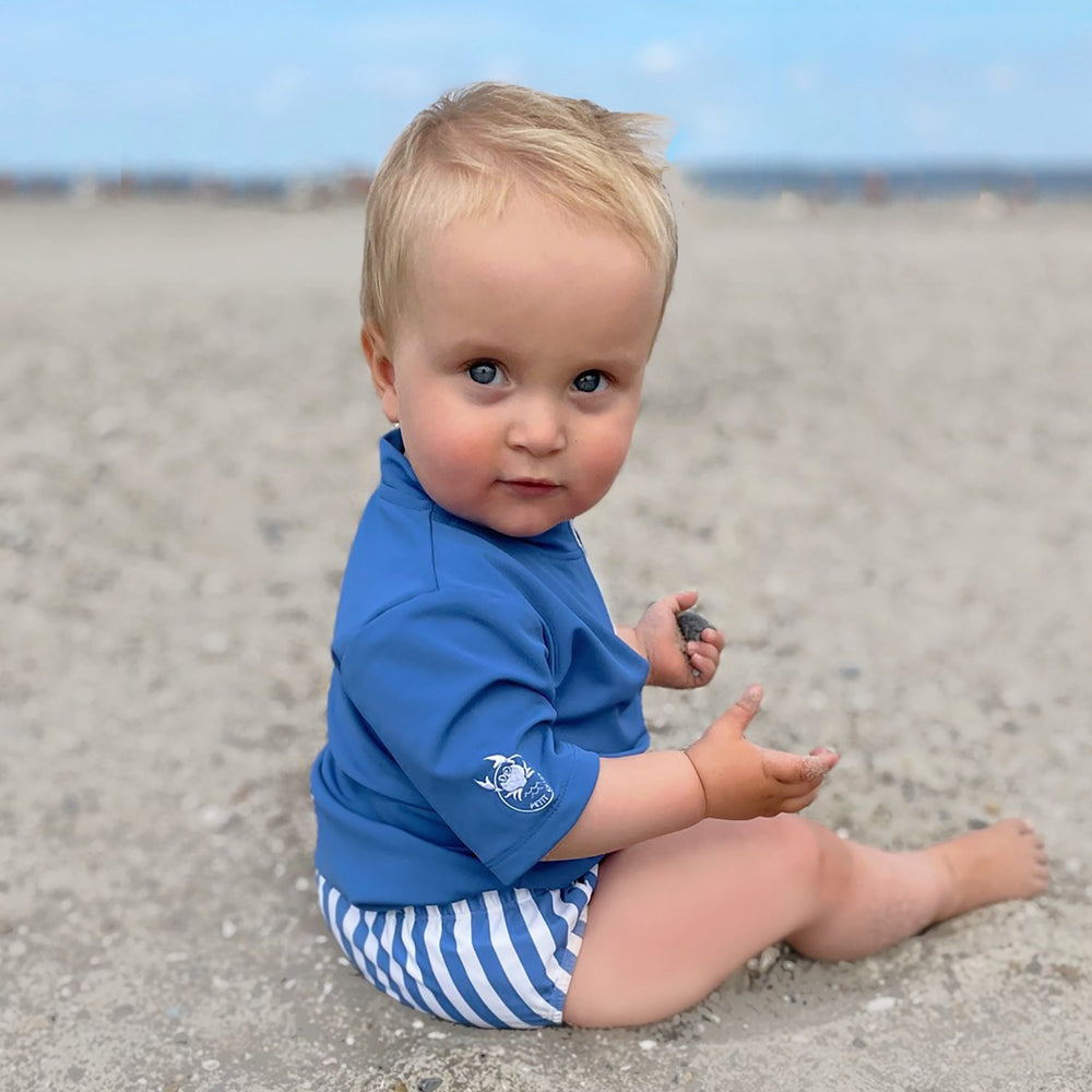 Køb Petit Crabe Vertical Stripes Leo Blebadebukser