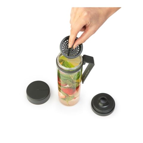 Make & Take Waterfles met zeef 0,5 liter - Dark Grey