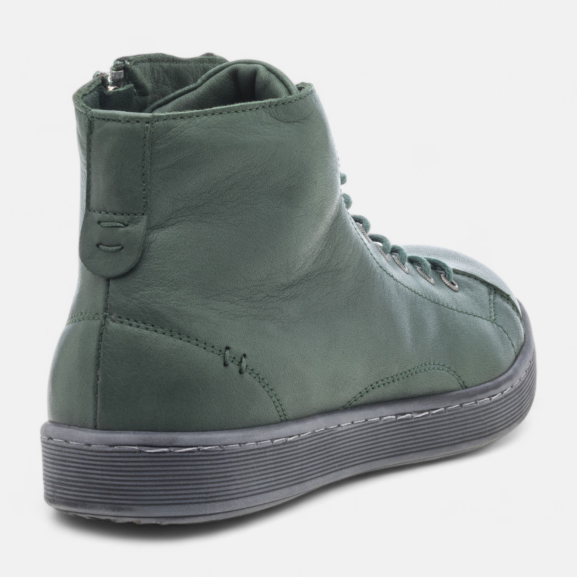 Baskets hautes Femme en cuir vert