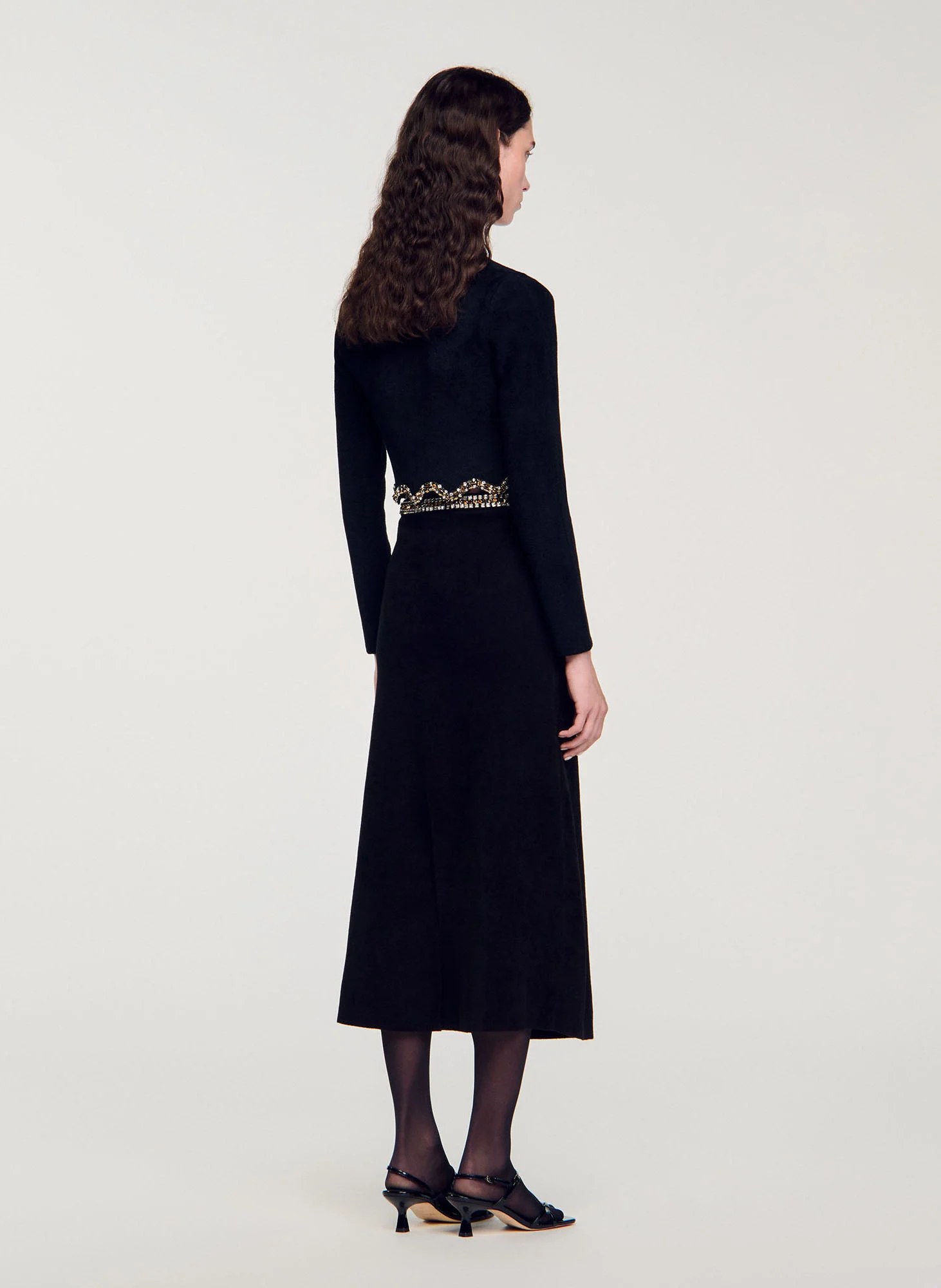 Jupe courte à strass | Noir
