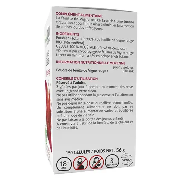 Arkopharma Arkogélules Light Legs Vinho Tinto Orgânico 150 cápsulas