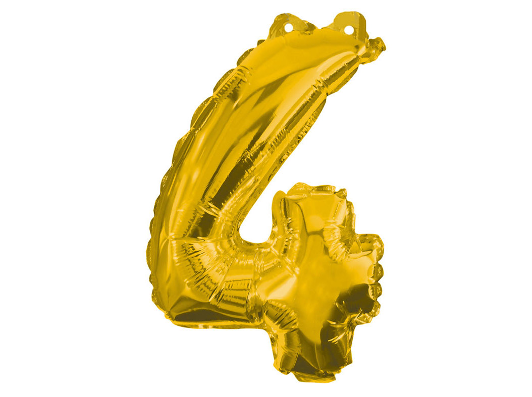 BALÃO FOIL Nº 4 DOURADO 32CM