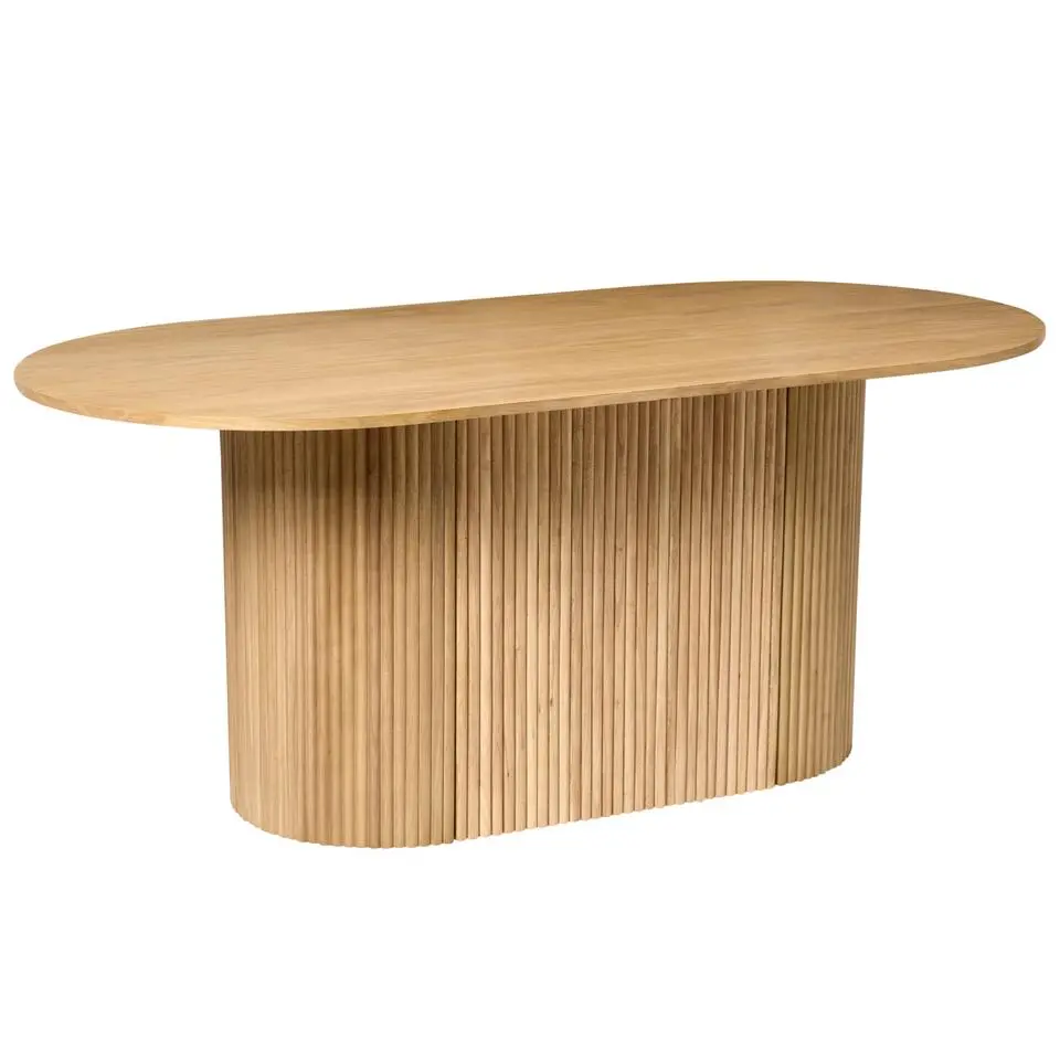 LUNNIN - Eettafel - Lichtbruin - 180 x 90 cm - Eikenfineer