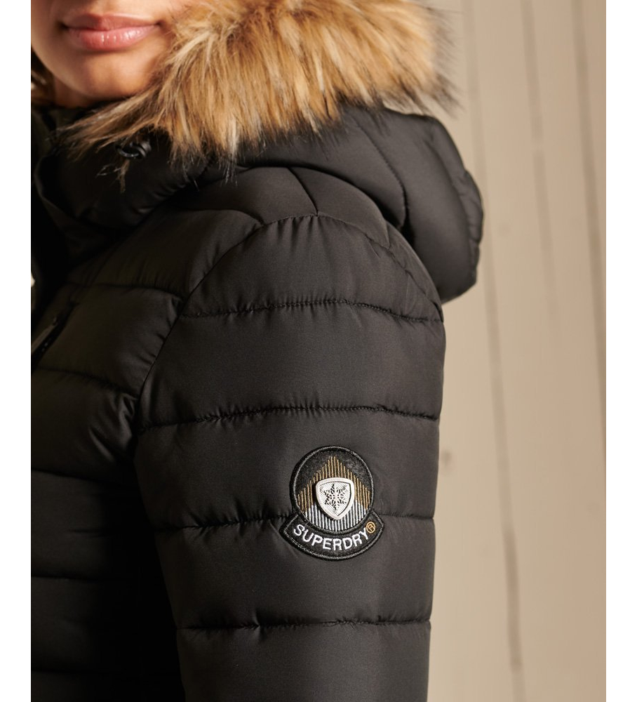 Jaqueta Superdry Classic Fuji de pele sintética preta