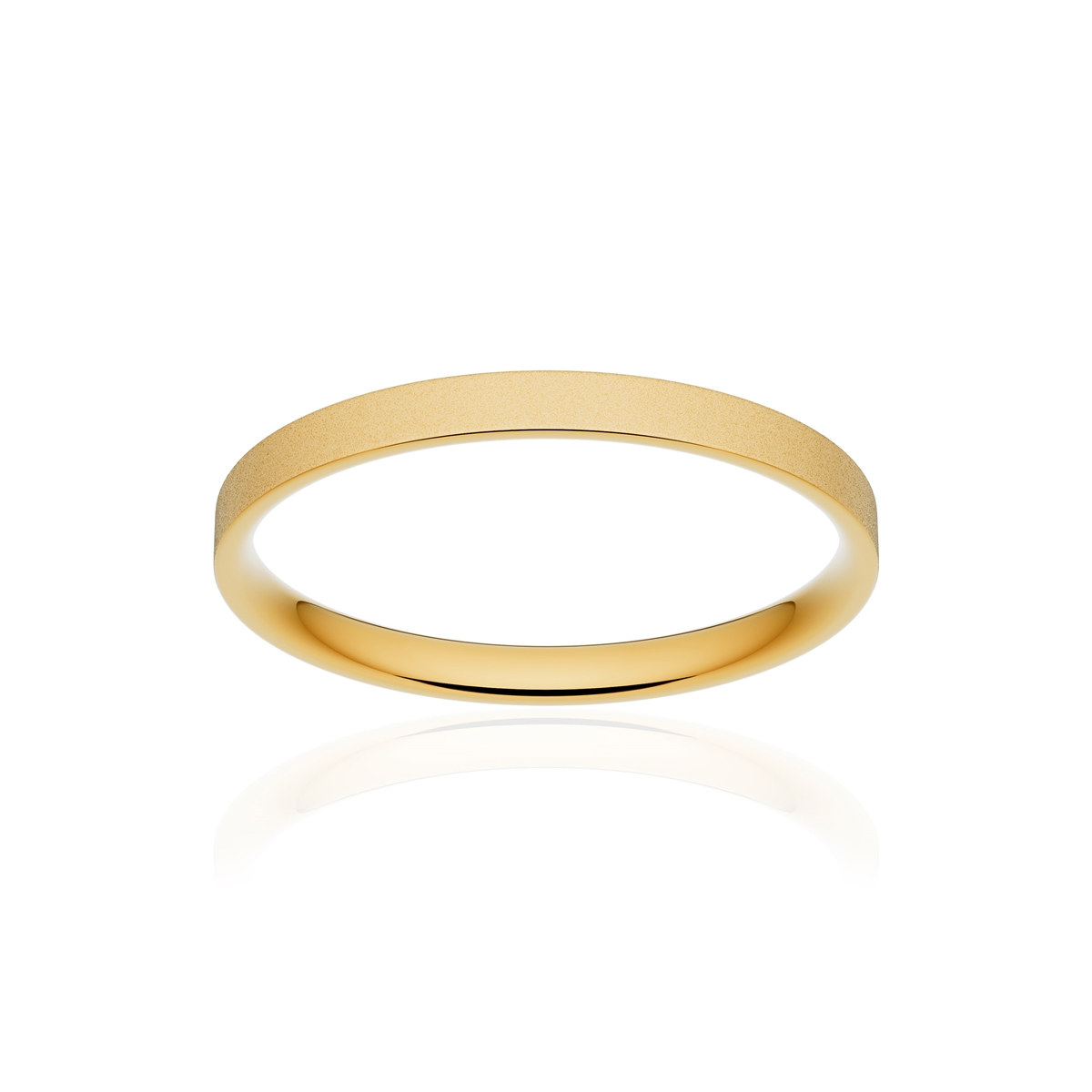 Alliance or 375 jaune sablé ruban plat confort 2mm