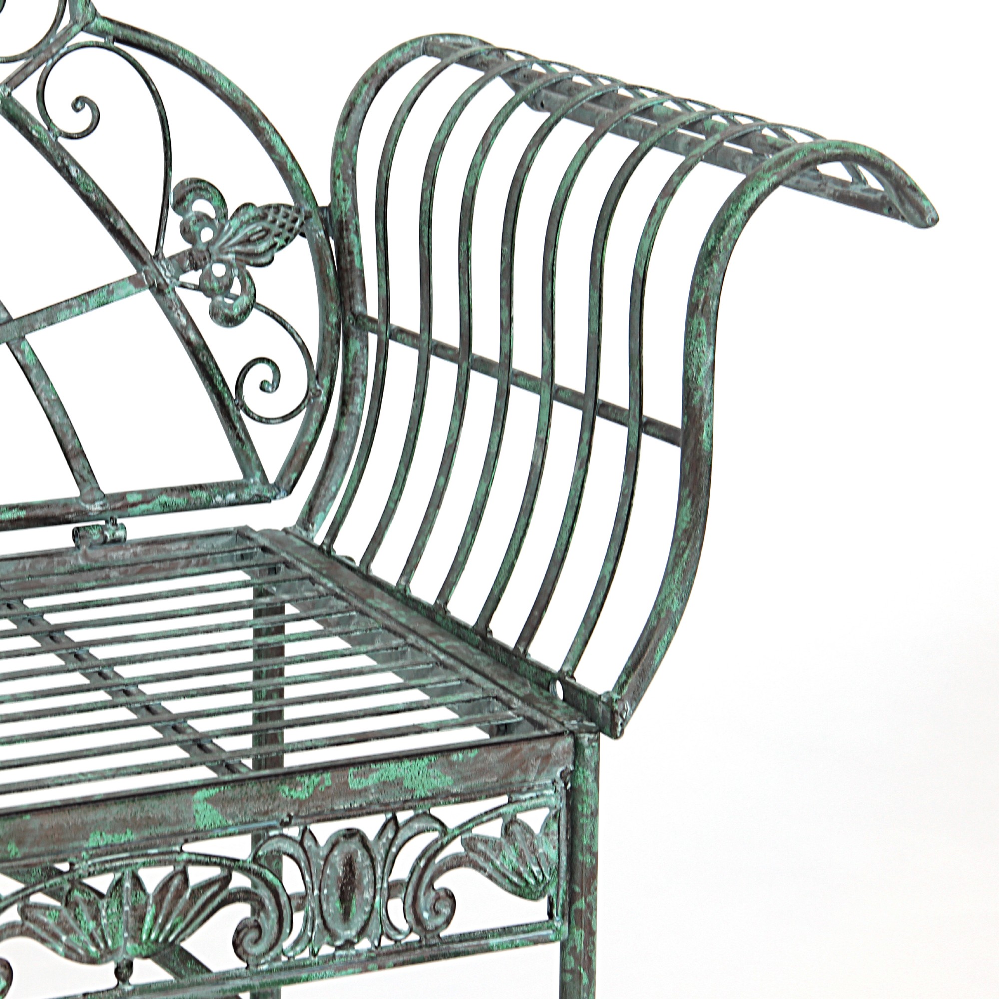 Metallbank 'Marlon', vintage-grün,  L 146 cm, B 46 cm, H 102 cm günstig bestellen