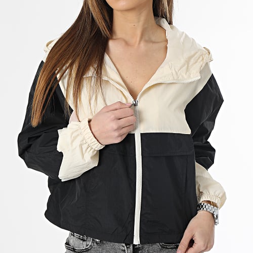 Coupe-Vent Capuche Femme Jose Beige Noir