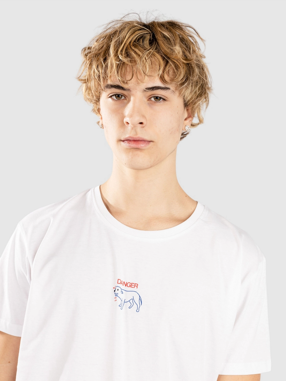 Fat Moose Danger Dog T-Shirt white
