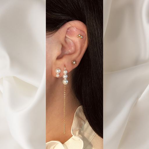 The Earring Shop Oceana Hook Threader Ørering, Guld