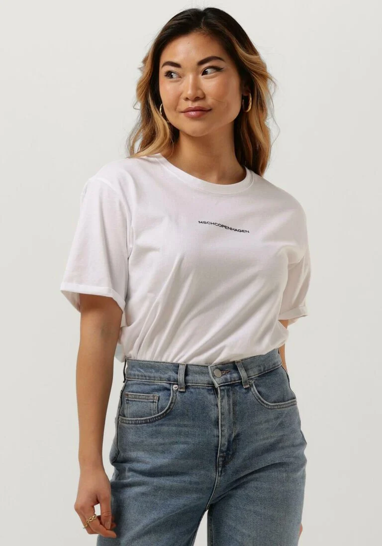 MSCH COPENHAGEN witte msch copenhagen t-shirt terina organic small logo tee