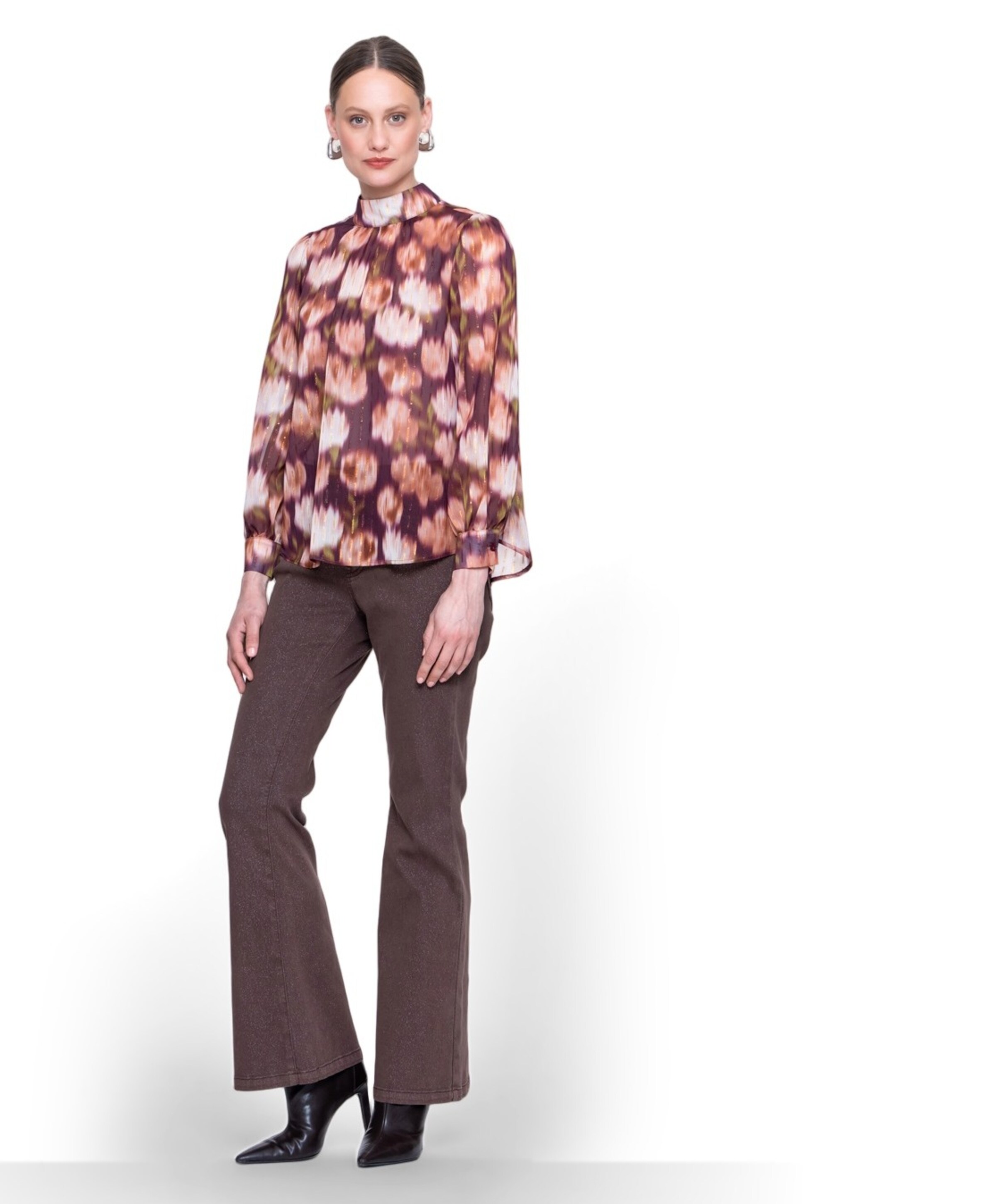 Geisha Flair lurex dames jeans bruin