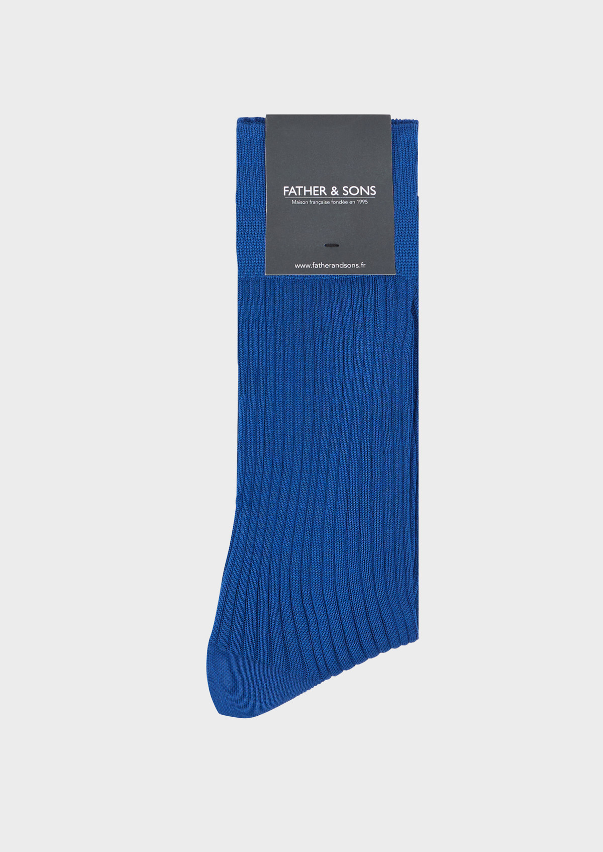 Chaussettes en coton fil d'Ecosse uni bleu cobalt