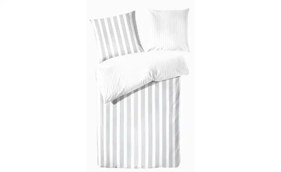 Perkal Bettwäsche-Set 220 cm 155 cm Weiß 155x220 cm
