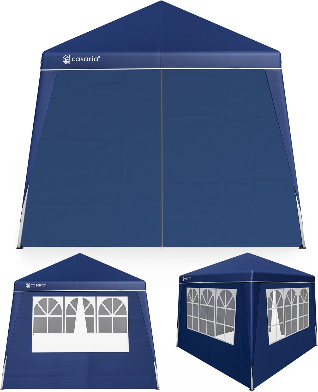 CASARIA® Pavillon Pop-Up 3x3m inkl. 4X Seitenteile Farbauswahl UV-Schutz 50+ inkl. Tasche wasserdicht faltbar Faltpavillon Zelt Festival Capri Blau