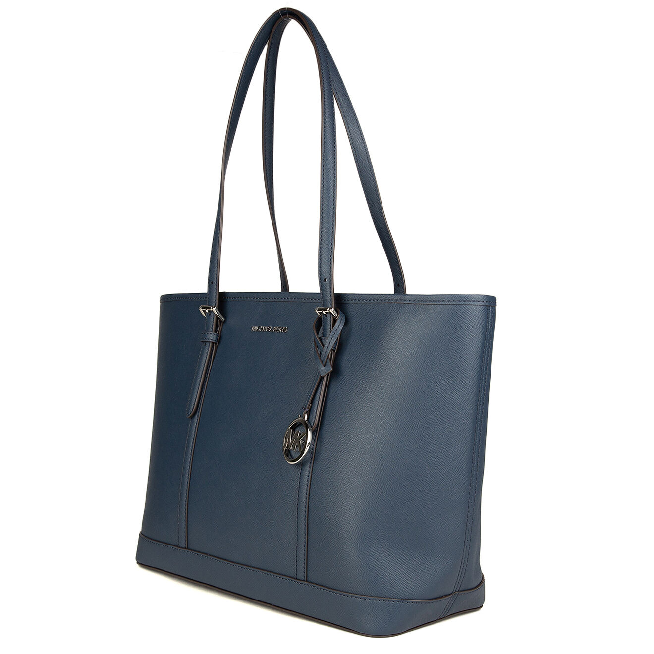 Michael Kors Cabas en Cuir Jet Set Travel bleu marine - 36x29x25 cm