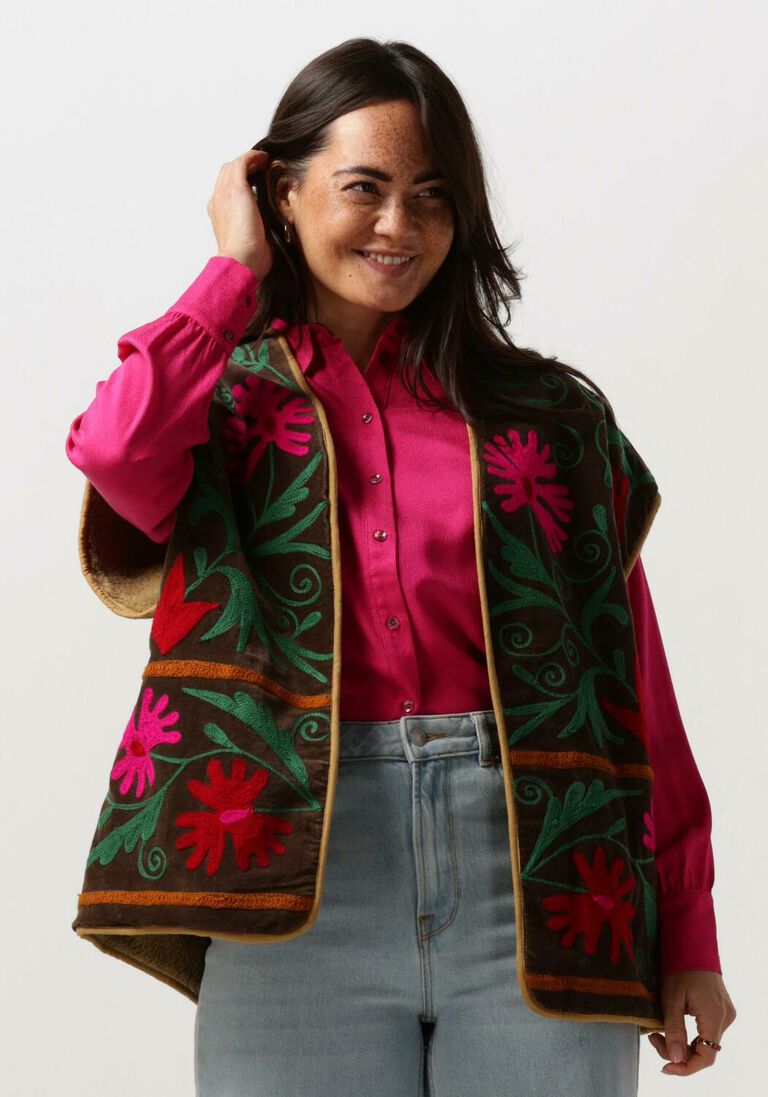 SISSEL EDELBO bruine sissel edelbo gilet preston velvet suzani vest