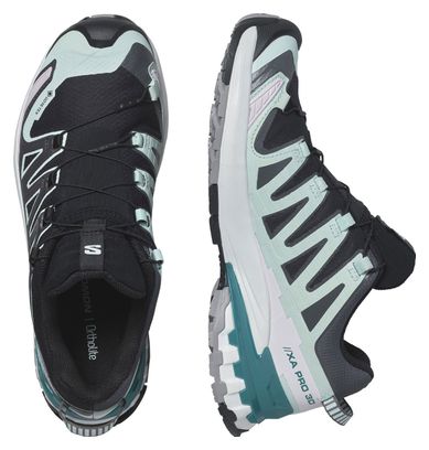 Chaussures de Trail Femme Salomon XA Pro 3D V9 Gore-Tex Noir/Vert/Rose