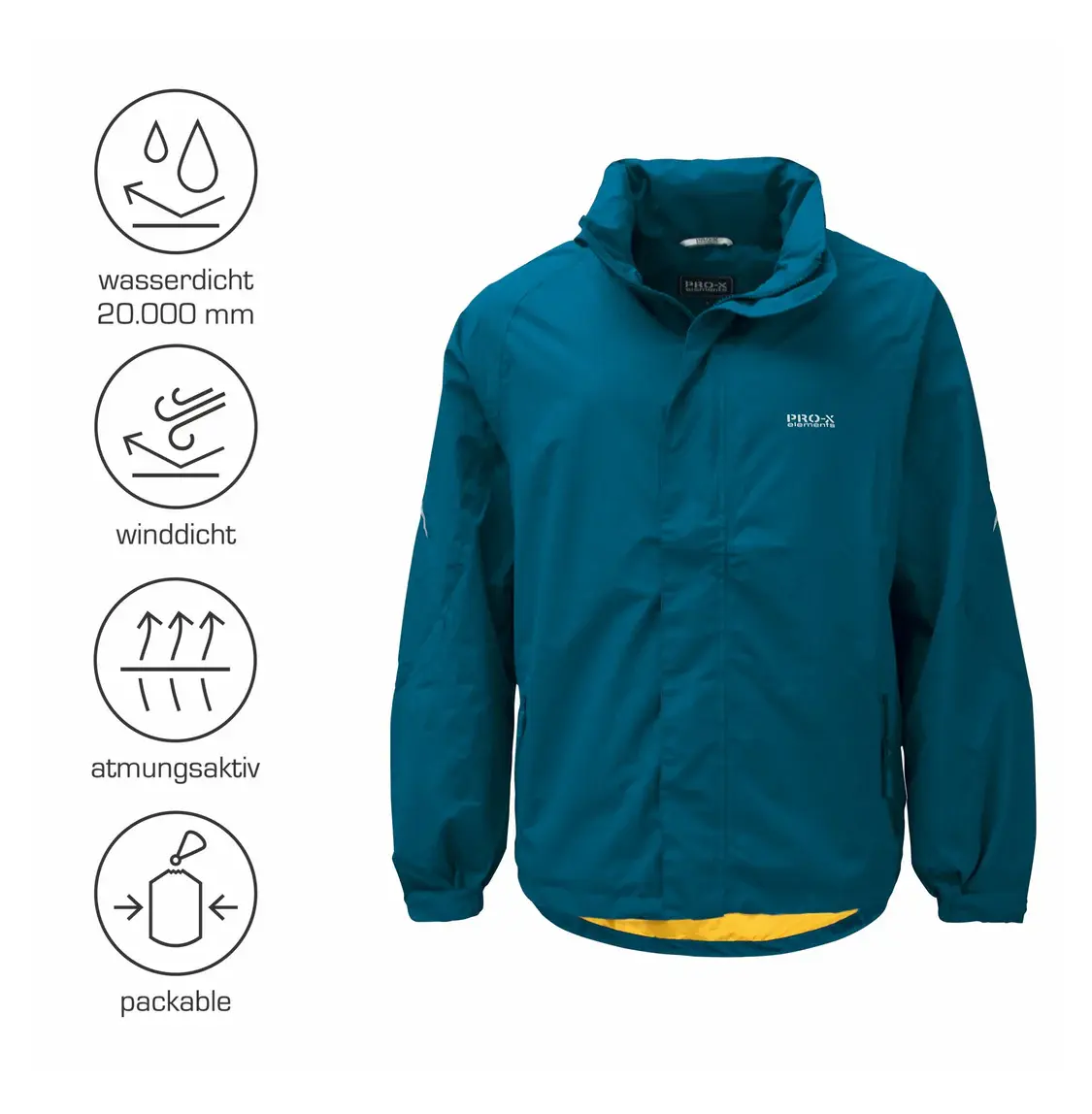 PRO-X elements Sympatex Allan Stretch Regenjack Blauw Heren