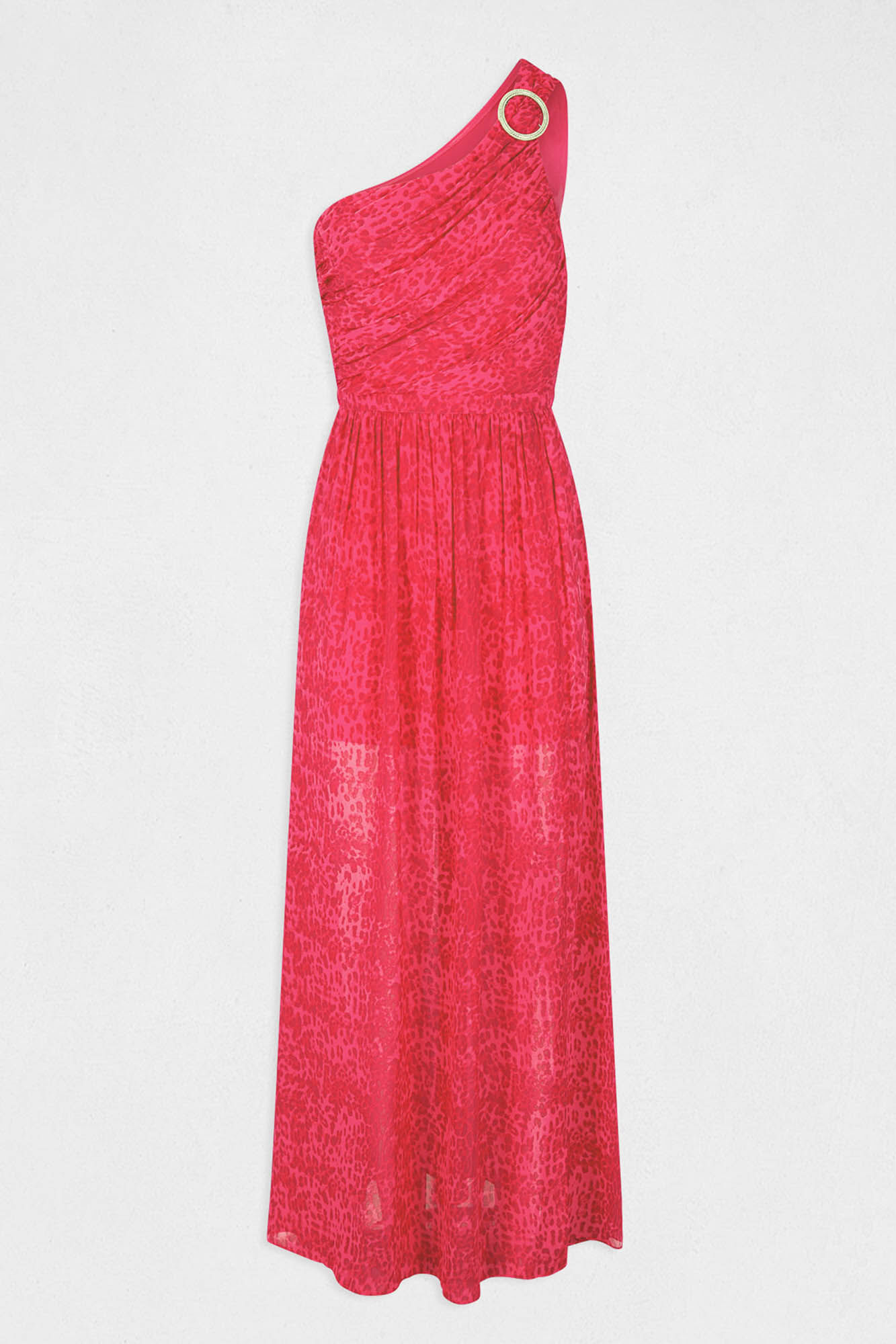 Vestido longo Campbell estampado - Fúcsia