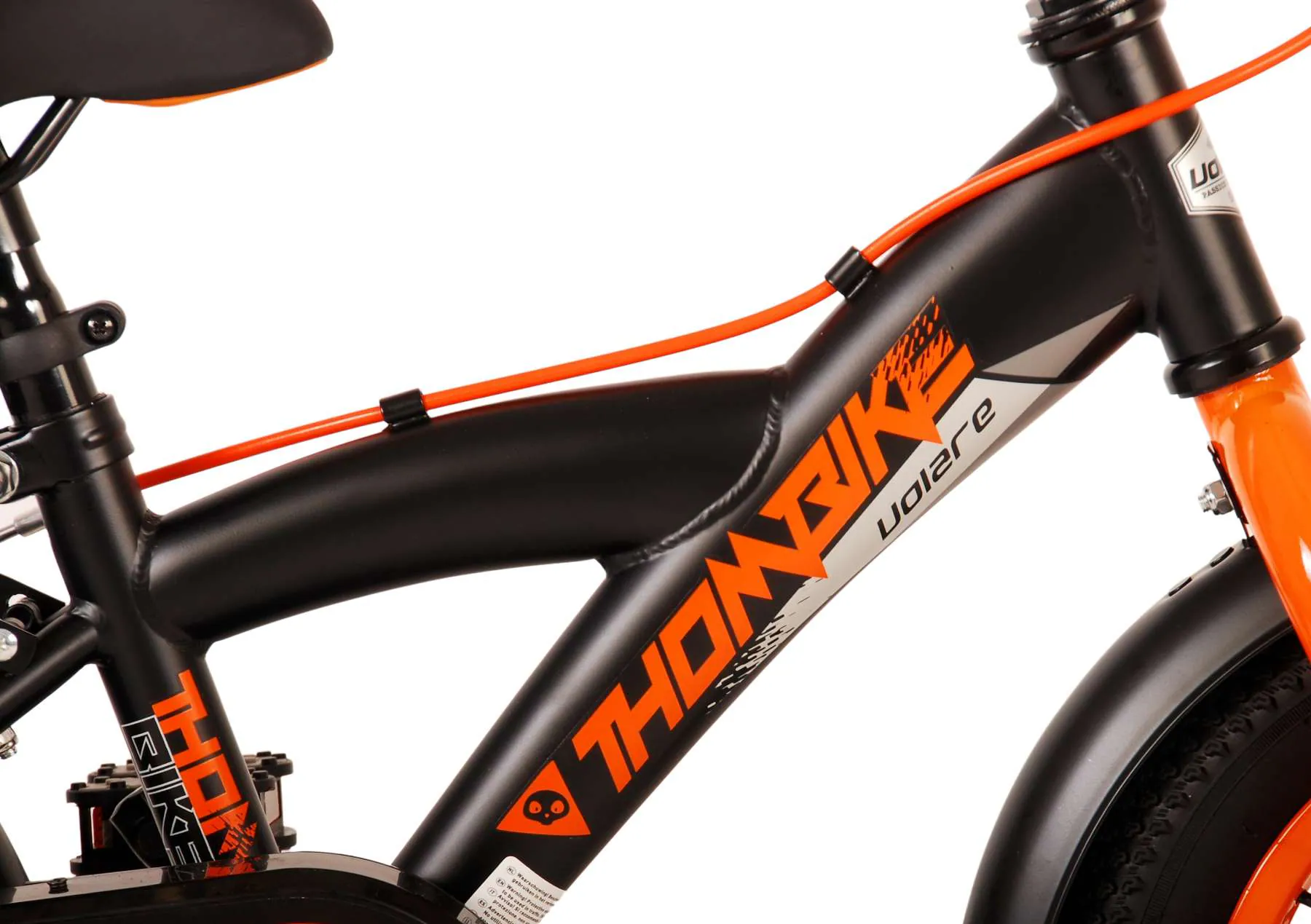 TPFSports Thombike Kinderfahrrad - Jungen - 12 Zoll - Rücktritt + Handbremse - Schwarz/Gelb