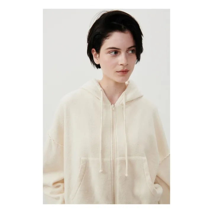 American Vintage Sweat Zippé Bobypark Coton Bio | Ecru