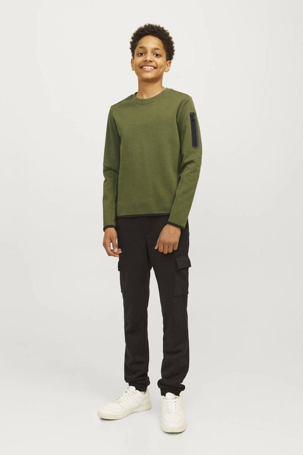 JACK & JONES sweater JCOFUSION mosgroen