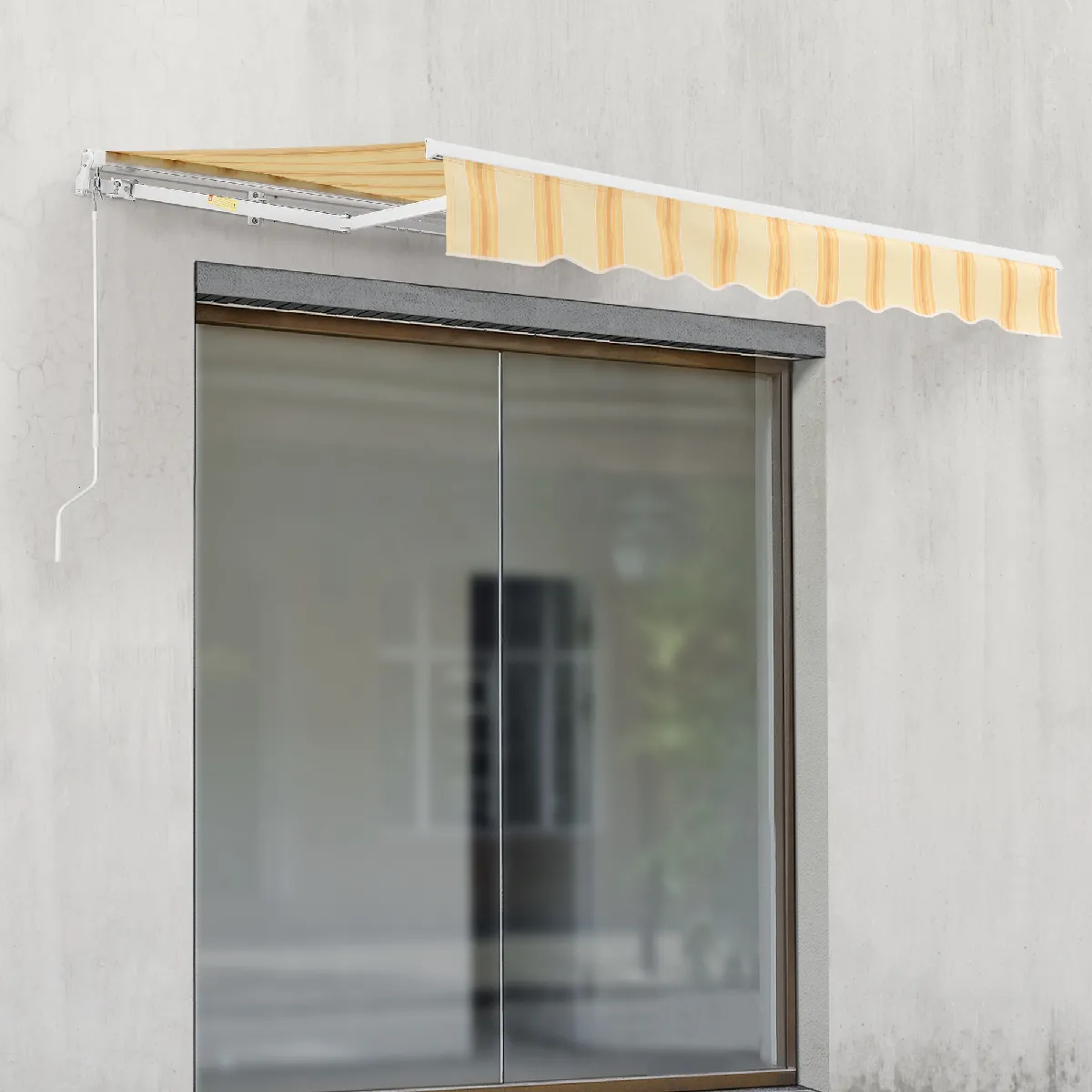 En.Casa en_casa Store banne Bitonto 350x250 cm - Jaune/Blanc