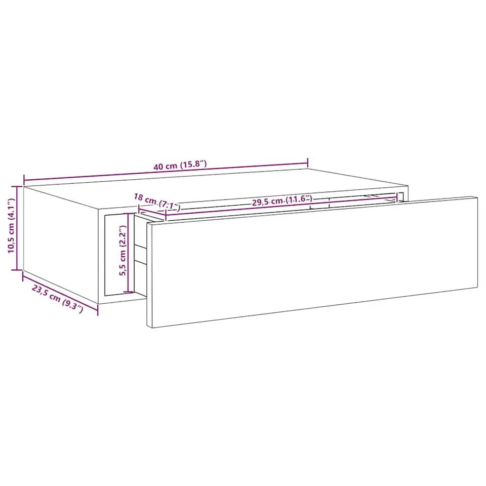 vidaXL - Ladeschap - Zwart - MDF