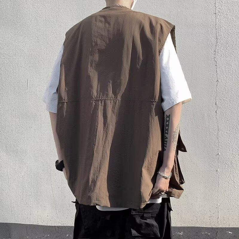 Dukakis - V-hals vest met rits
