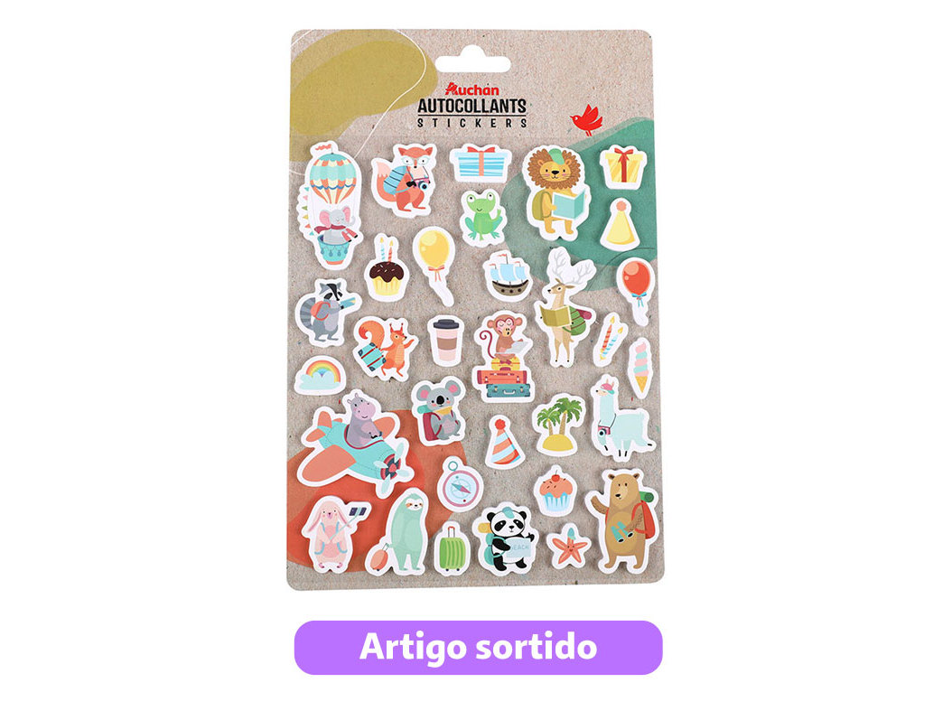STICKERS EM ESPUMA AUCHAN 4 MODELOS SORTIDOS
