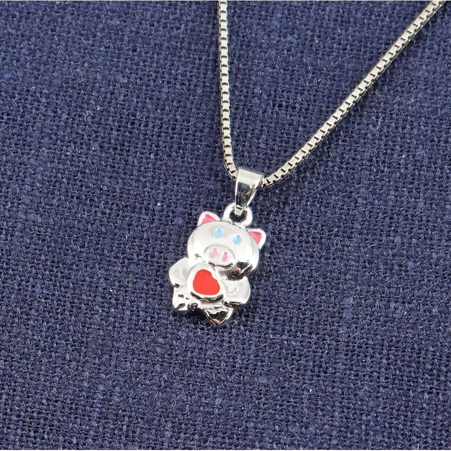 trendor Kinder-Halskette Silber 925 Collier mit Glücksschwein silver