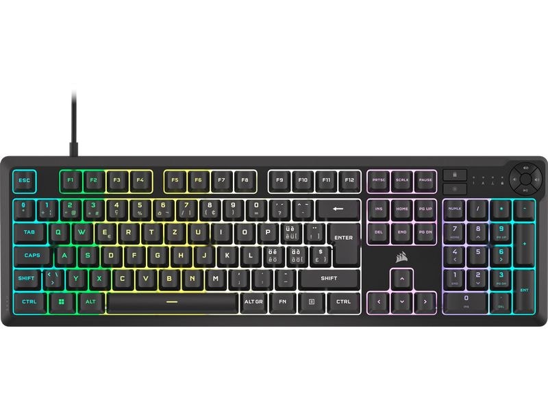 Corsair Gaming-Tastatur K55 CORE RGB Membran-Gaming-Tastatur mit 10-Zonen-RGB-Hintergrundbeleuchtung