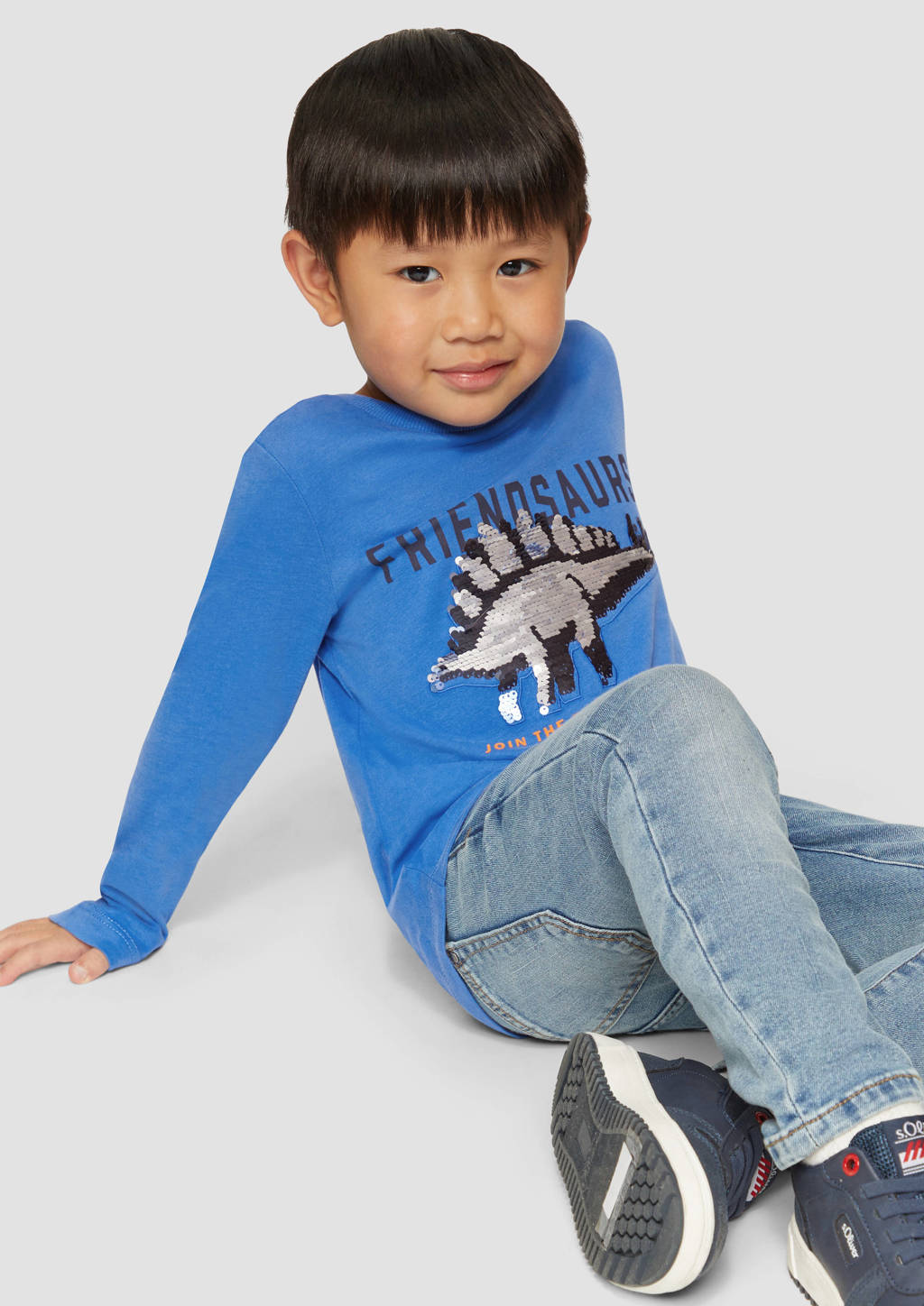 s.Oliver longsleeve met printopdruk blauw