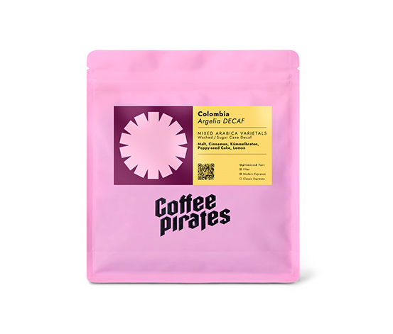Coffee Pirates – Colombia Argelia Decaf Filterkaffee, entkoffeiniert – 250 g Ganze Bohne