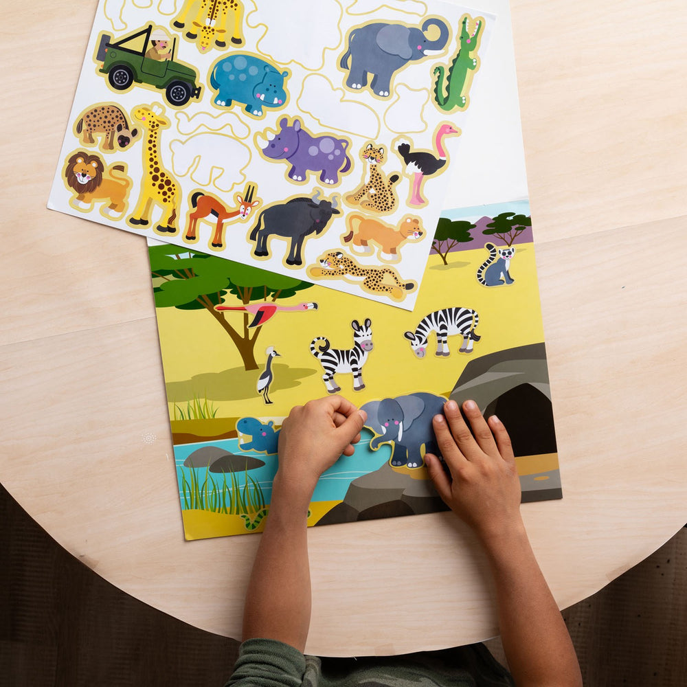 Køb Melissa & Doug Grøn Reusable Sticker Pad Habitats