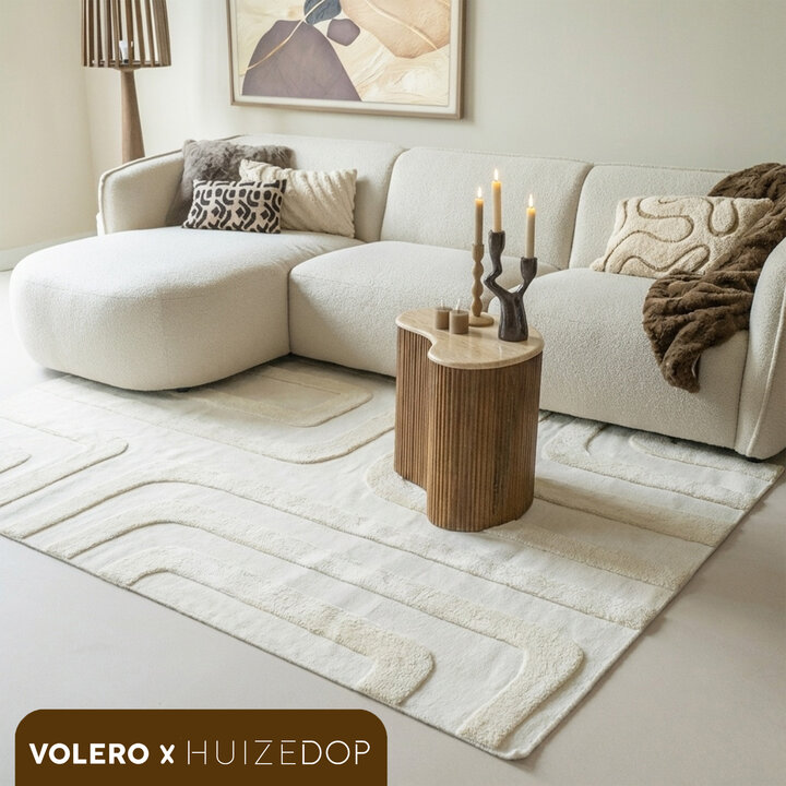 Wollen vloerkleed - Judith Lines Creme
