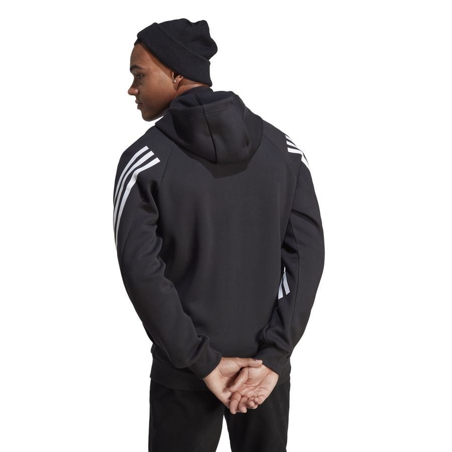 adidas Sweat à Capuche Future Icons 3-Stripes Full Zip - Noir/Blanc