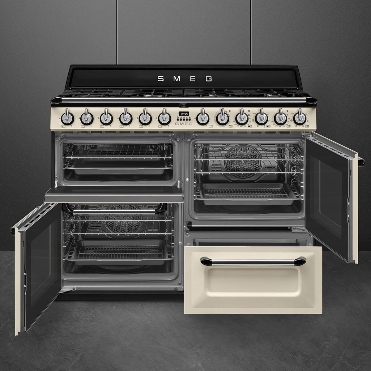 TR4110P1 Victoria gasskomfyr med 3 ovner 110 cm, creme