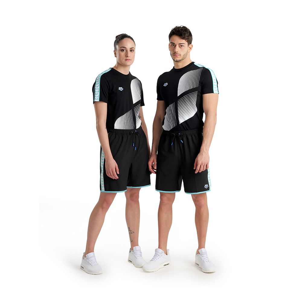 Arena ICONS TEAM STRIPE LOGO - Bermuda Homme black/white/blue diamond