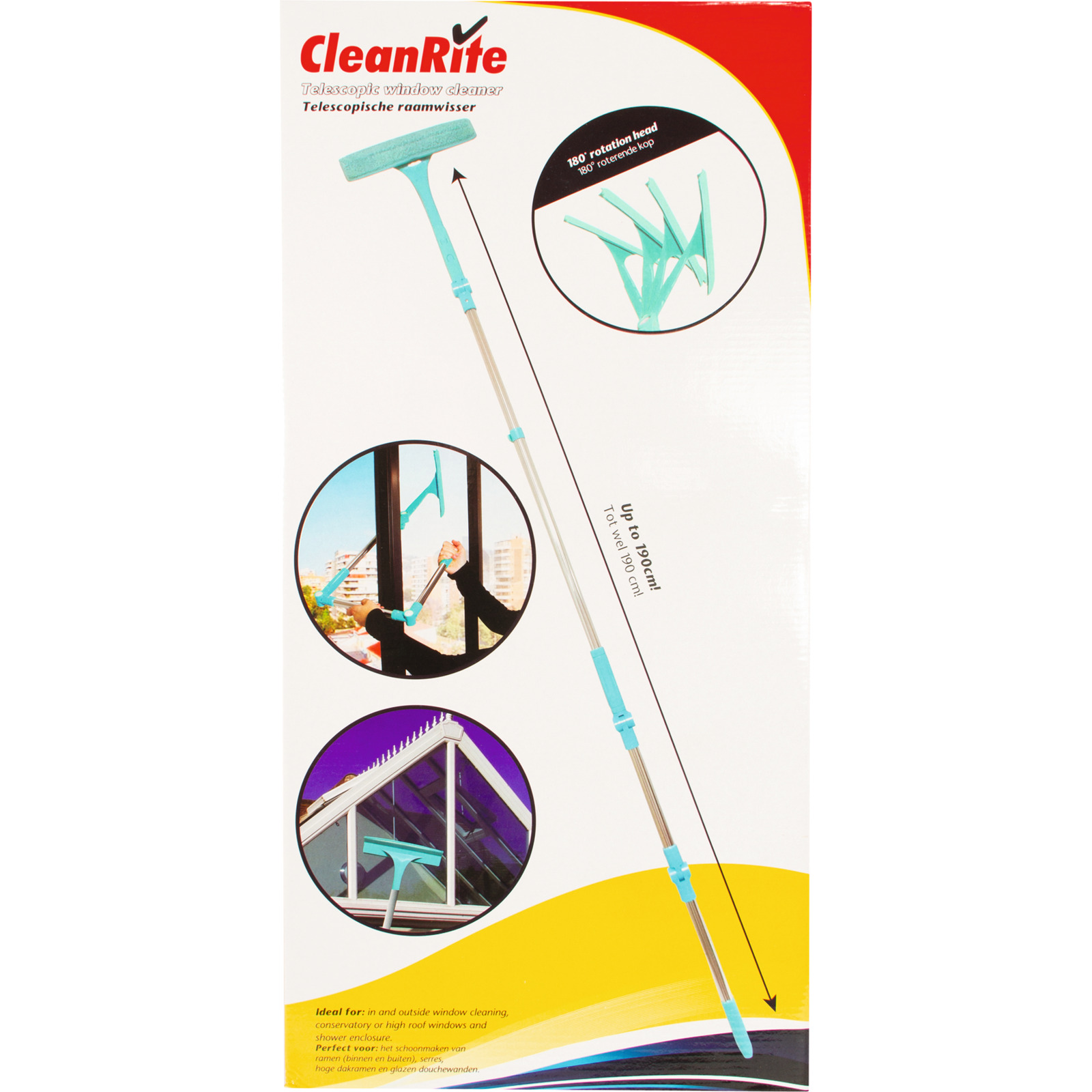 CleanRite Teleskop-Fensterreiniger-Set