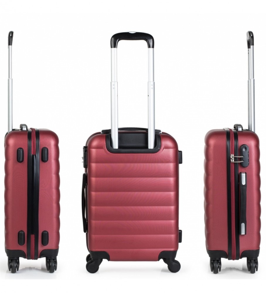 Mala de cabine rígida ITACA com 4 rodas, modelo 71250, cor bordô - 55 x 38 x 20 cm -