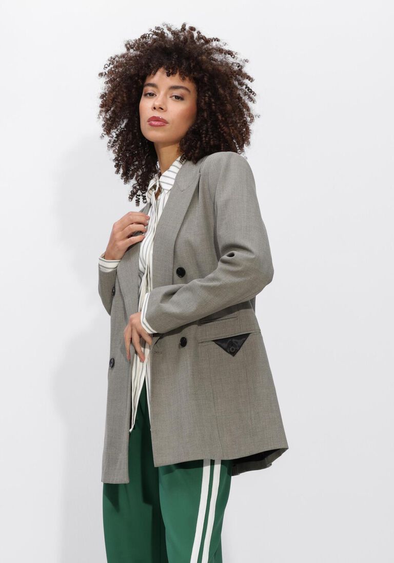 taupe haute l'amitié blazer nicole low triangle blazer