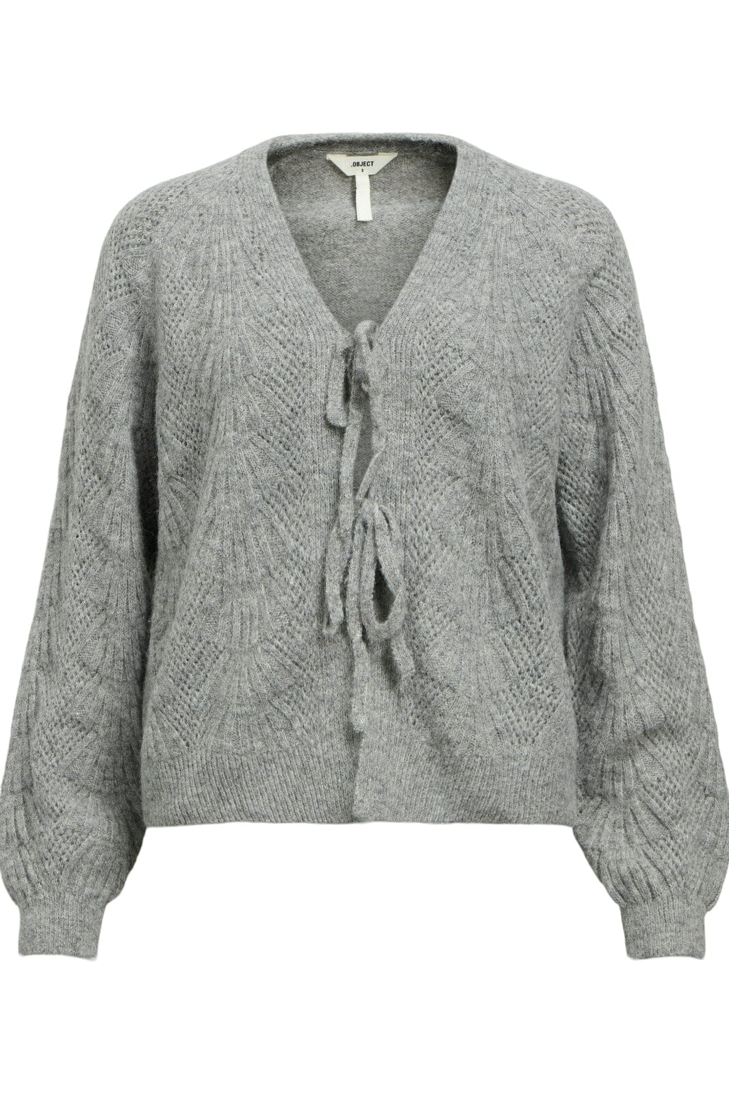 Object Objflora Re L/S Knit Cardigan 4613511 medium grey melange