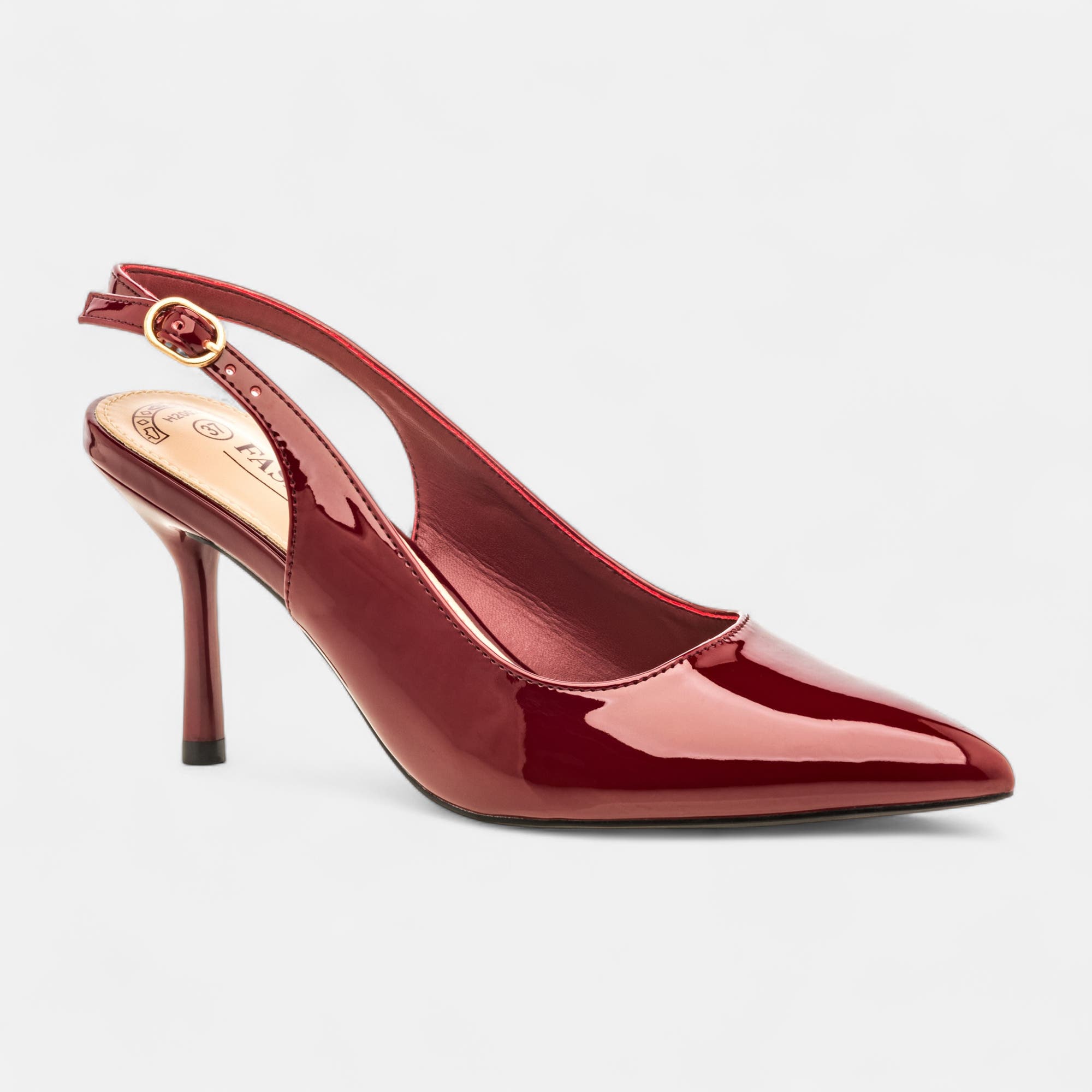 Escarpins avec bride arrière à talon Femme bordeaux