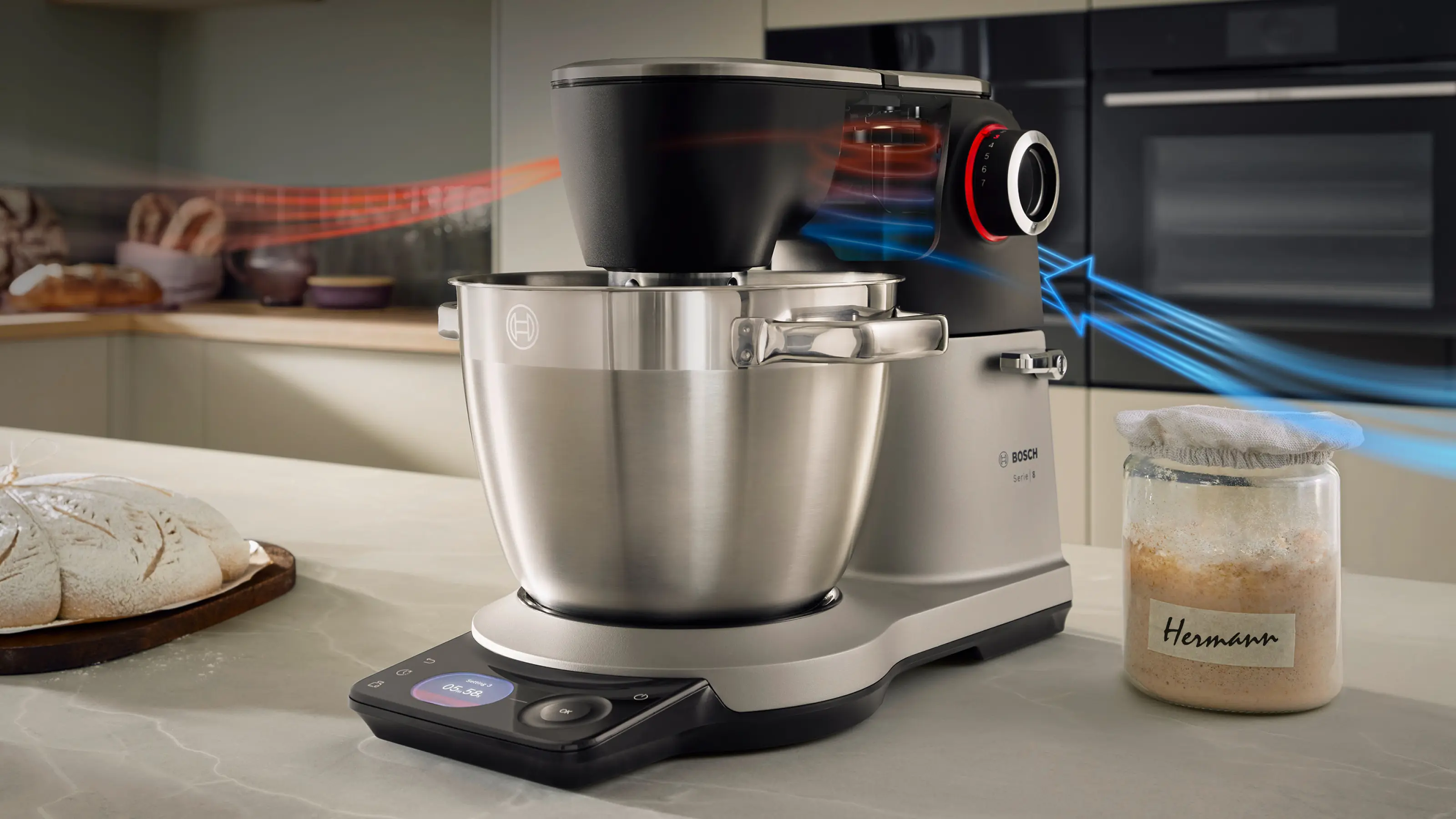 Serie 8 Keukenmachine met weegschaal en timer 1800 W Zilver, zwart