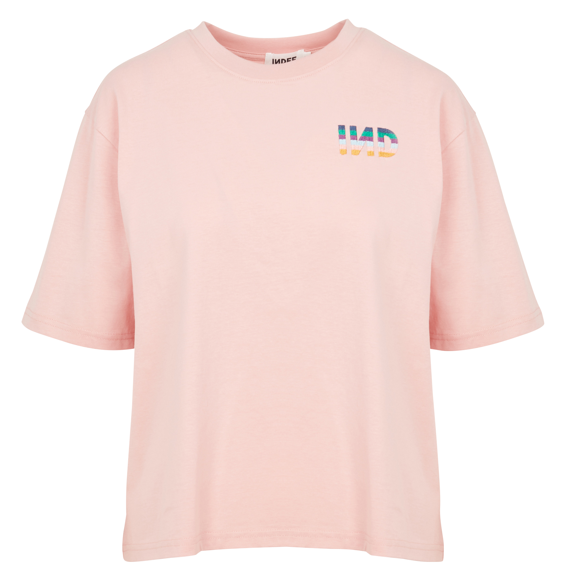 OTIS - Tee-shirt col rond brodé en coton | Rose