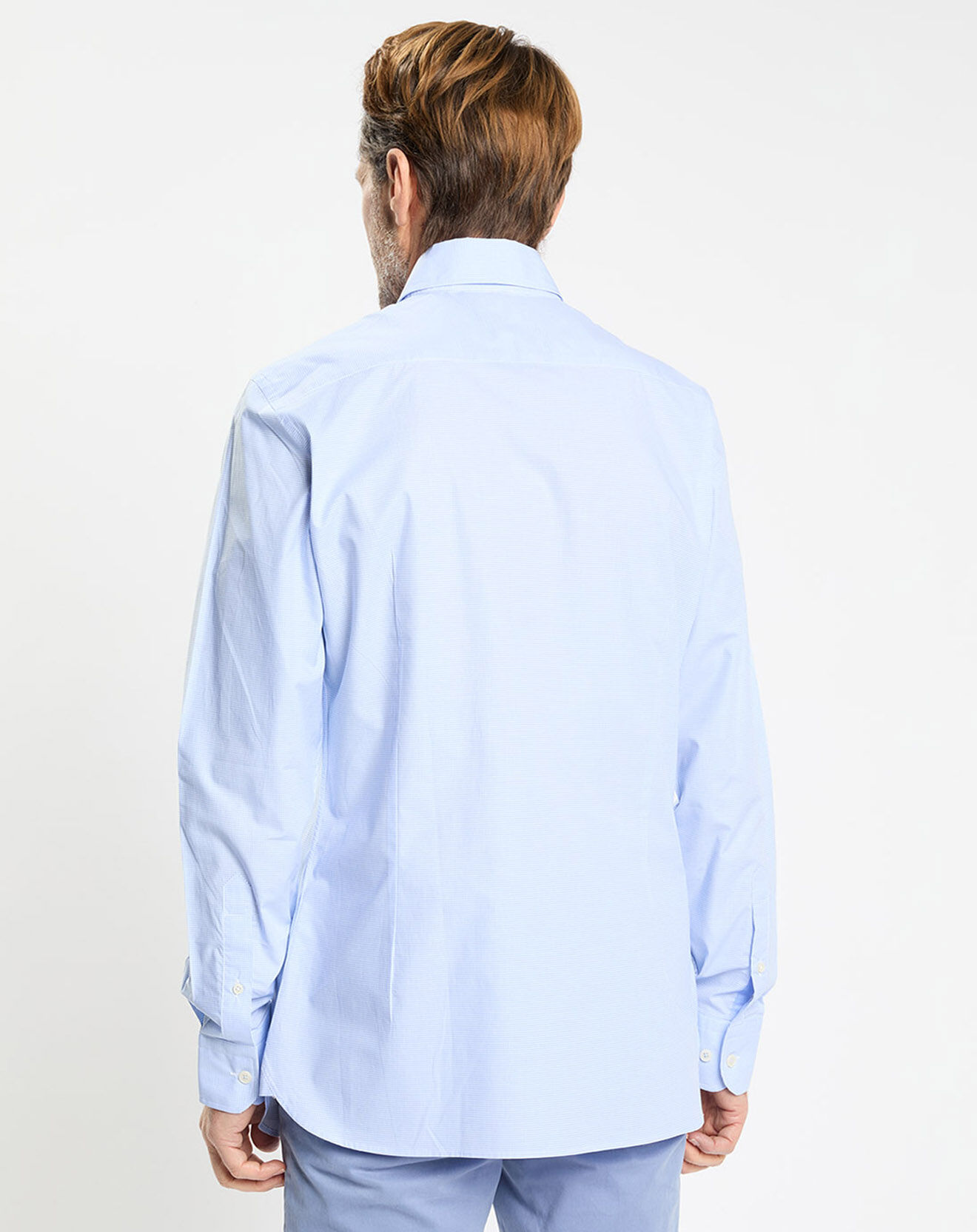 Hackett London Chemise Slim Fit Pop à micro vichy bleu ciel