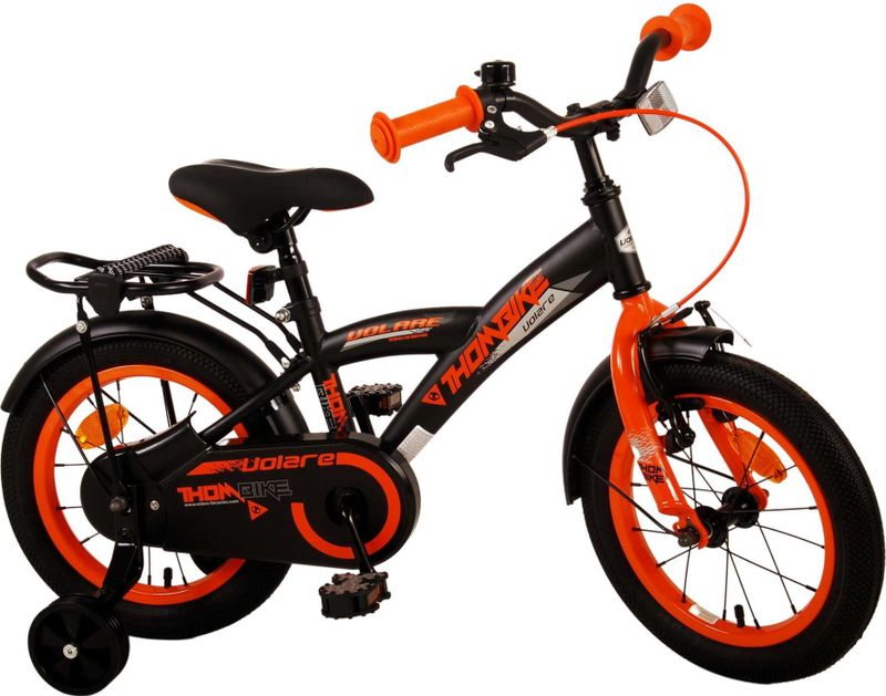 Volare - Thombike - Jongensfiets - Zwart/Oranje - Staal - 14 Inch