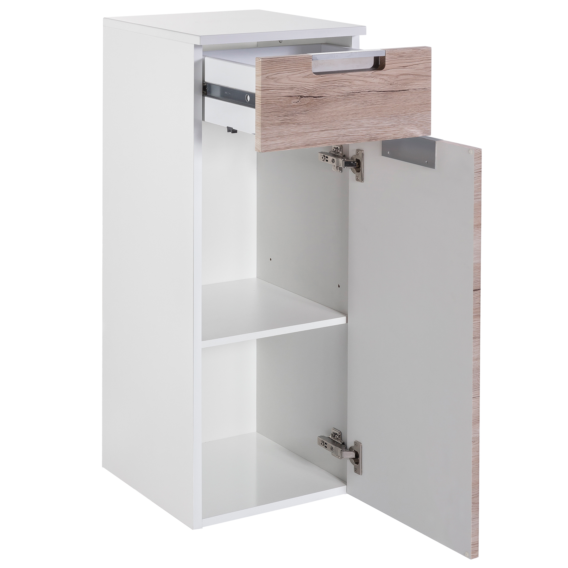 Unterschrank - weiß-Sanremo Eiche - 33 cm