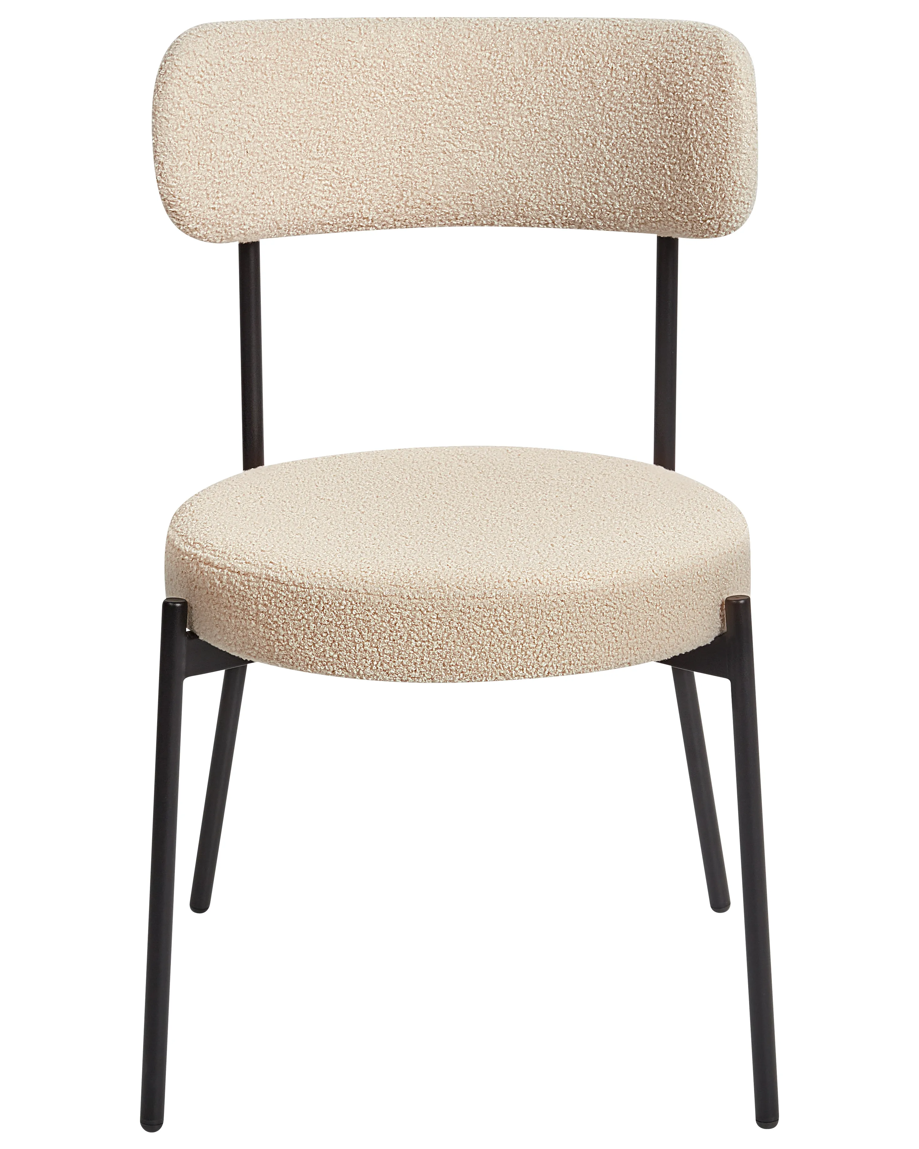 Set van 2 eetkamerstoelen ALLISON Bouclé Lichtbeige